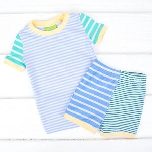 Excellent condition Classic Whimsy Colorblock Boys Short Striped Pajama Set 8